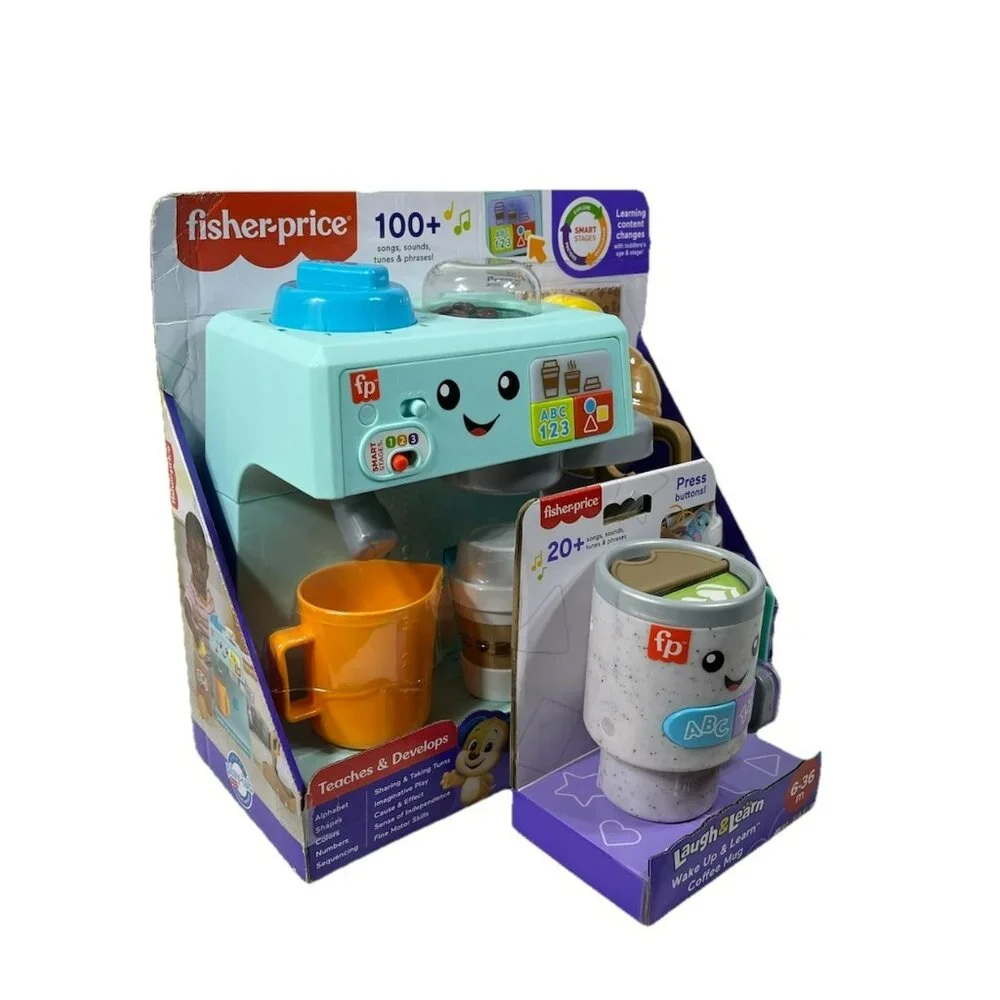 Fisher Price Laugh & Learn & Serve Coffee Cafe & Mug 100+ Sounds Phrases & Songs